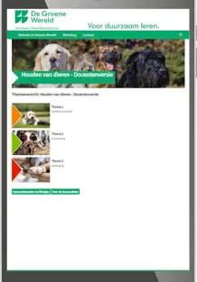 Houden van dieren Online omgeving docent