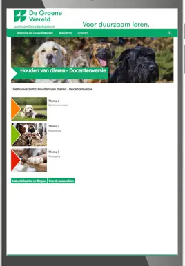Houden van dieren Online omgeving docent
